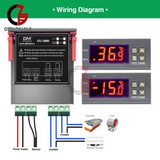 AC110-220V STC-1000 Digital Temperature Controller Thermostat NTC Probe Sensor