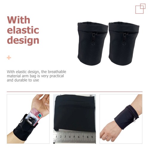 2 Pcs Mobile Phone Arm Strap Running Wrist Bag Cellphone Pouch Miss - Photo 2 sur 12