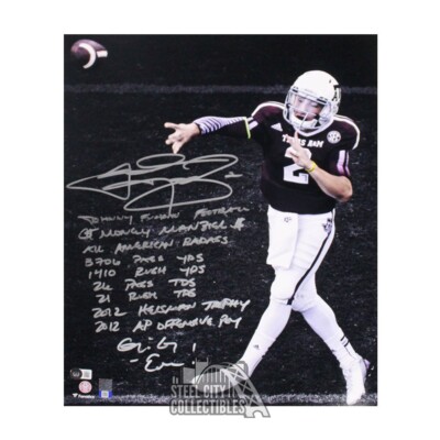 Johnny Manziel Autographed Texas A&M 10 Inscription 16x20 Football Photo  BAS