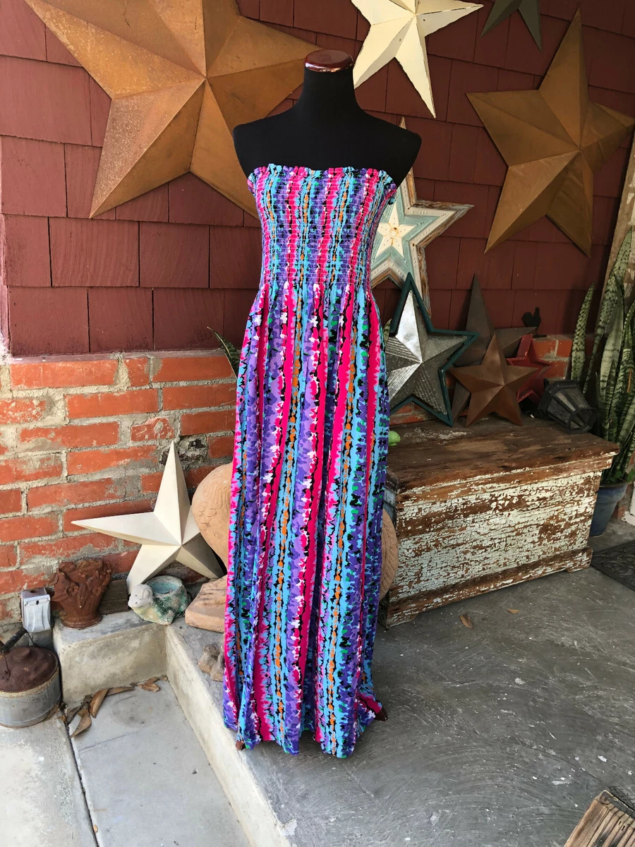 Maxi dress with elastic clearance top