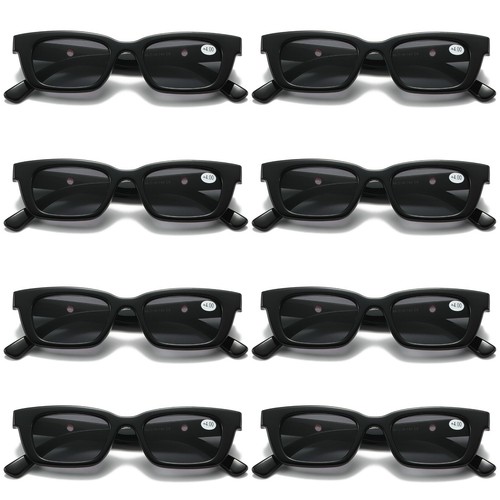 8 PK Black Unisex Full Lens Tinted Sun Readers Reading Sunglasses UV400 Protect - Bild 1 von 8
