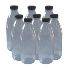 Clear Plastic Juice Bottles With Tamper Proof Cap - Choice of Sizes - Pack Of 8