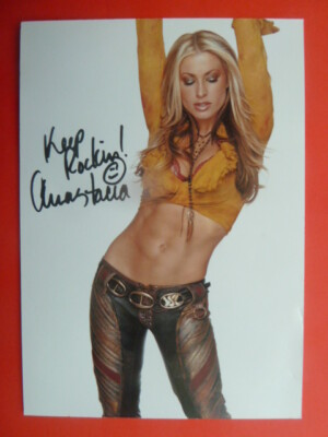 -ö- Anastacia, original Autogrammkarte (Unterschriften gedruckt)