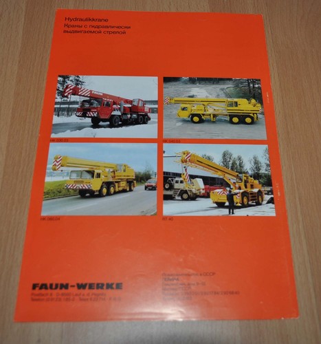Camión de gama Faun 1983 modelo grúa hidráulica folleto Prospekt ruso - Imagen 3 de 3