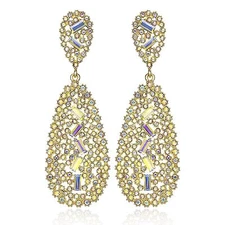 Elegant Gold Austrian Crystal Rhinestone Chandelier Dangle Earring Prom E116AB