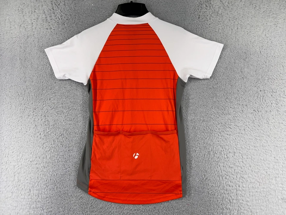 Bontrager Cycling Jersey Womens Extra Small Red Gray White 1/4 Zip Polyester - Image 2 of 4