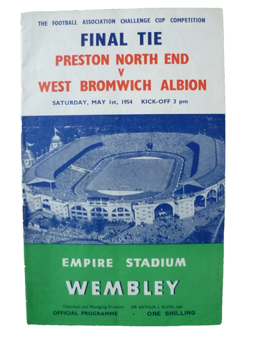 1954 FA Cup Final Preston North End v West Bromwich Albion 1st May Very Good Con - 第 1/12 張圖片