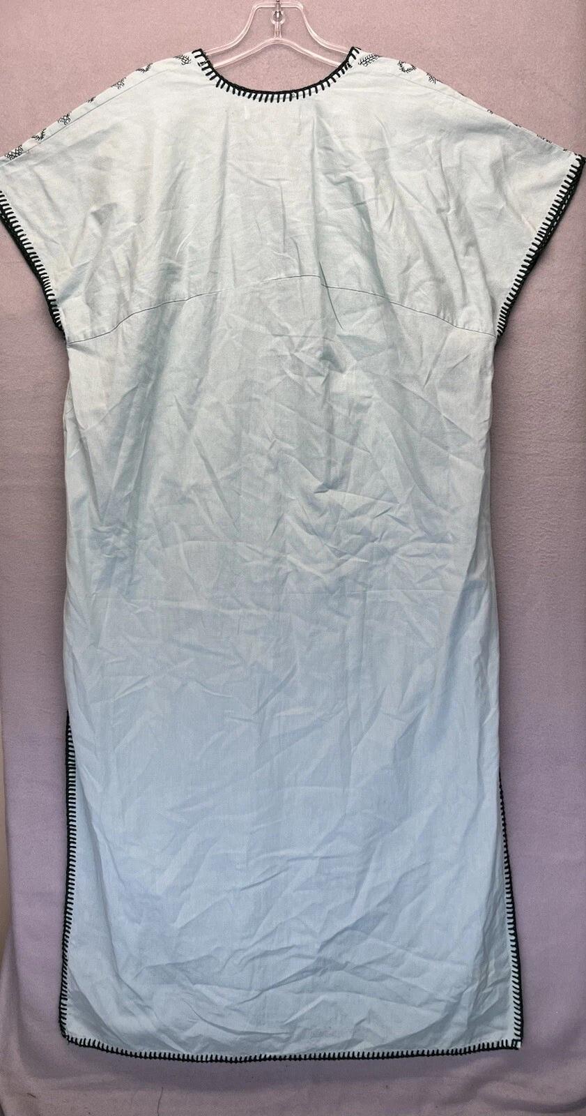 Abito midi Zara donna verde manica corta ricamato sacchetto di carta taglia S