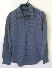 HAGGAR Blue Green Long Sleeve Men's Button front Shirt Medium