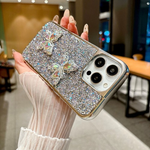 Glitter Bling Diamond Butterfly Phone Case For iPhone 16 15 14 13 12 11 Pro Max - 第 11/23 張圖片