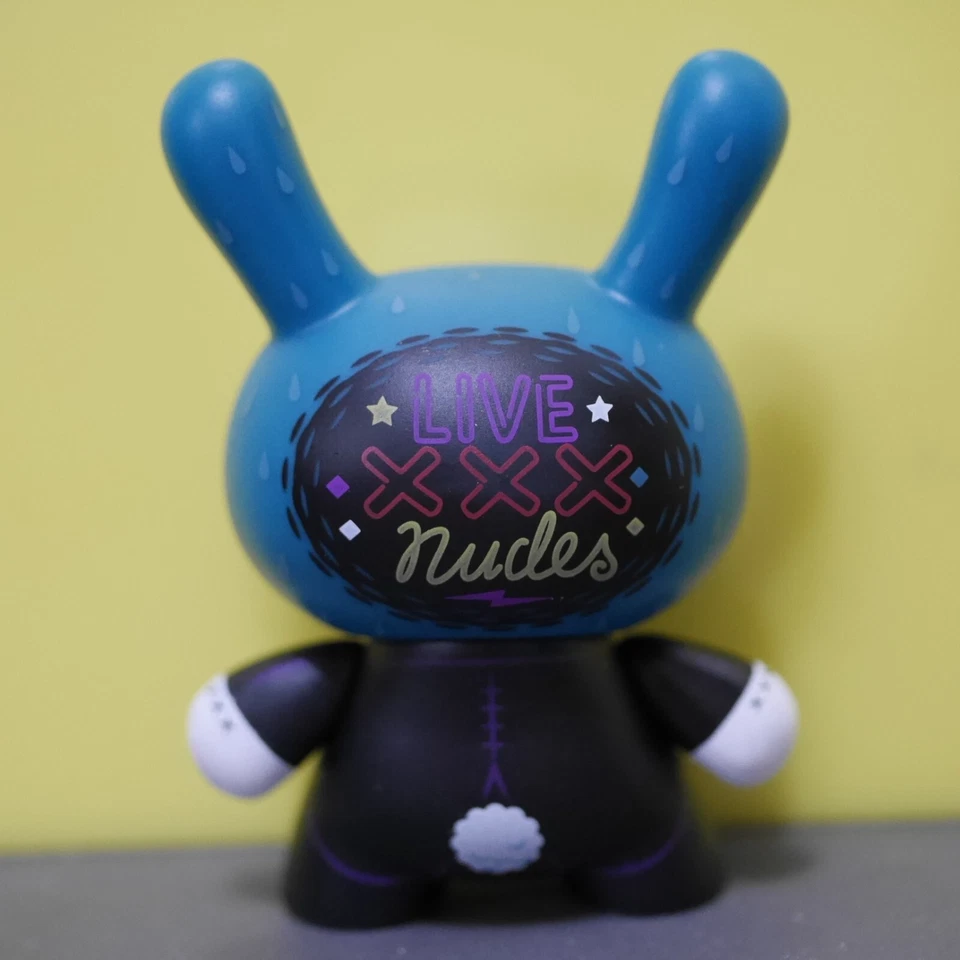Kidrobot 3"Dunny 2013 Evolved Series Kronk Starry Eyed Shy Blue Wolf Vinyl - Image 2 of 3
