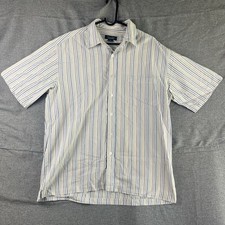 Yarra Trail Shirt Mens L Multicoloured Striped Collar Button Up Business Office