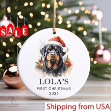 Dog Christmas Ornament personalized, Rottweiler ornament, Custom Pet Ornament...