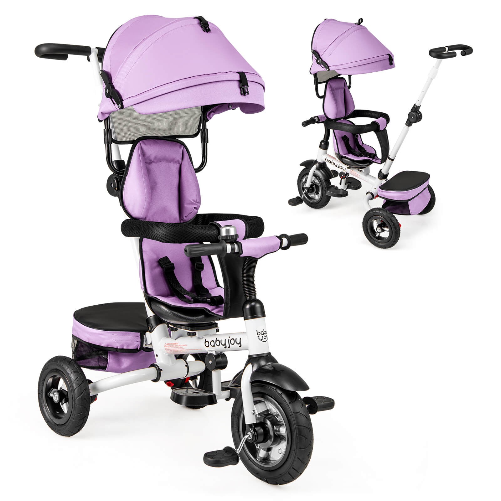 5-in-1 Folding Trike for Toddlers 1-5 Years Old w/ Safety Harness Storage