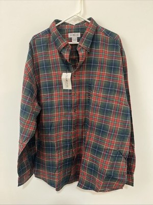 Sun river XXL 100% Cotton Button Down Plaid Long Sleeved Shirt 