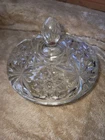 Anchor Hocking Vintage Star of David Prescut Glass Candy Dish with Lid