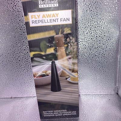 Brilliant Gardens Fly Away Repellent Fan Battery Powered Safe For Humans N Pets