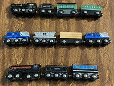 Lot of 11 Maxim Wooden Magnetic Trains