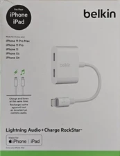 Authentic Belkin Audio + Charge Adapter - White 