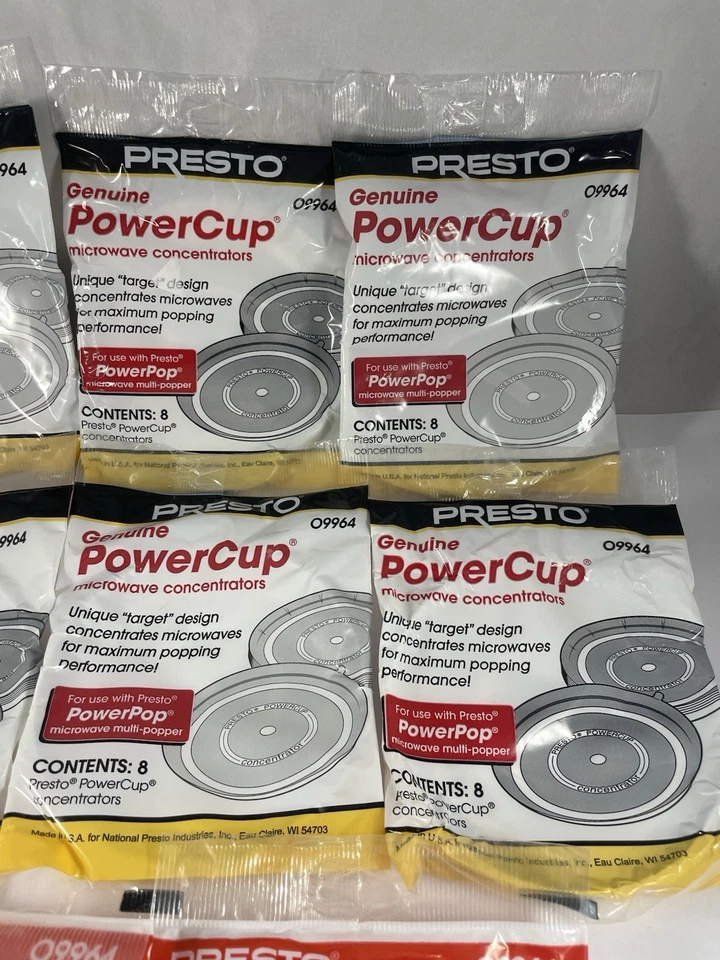 8 Packs Presto Genuine Power Cup Microwave POPCORN Popper Concentrators 64 Pcs - Image 3 of 4