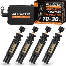 Adjustable Auto-stop Tire Deflator Valve Kit 10-30 Psi 4 Pcs Screw-on Tyre Air