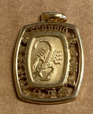 Gold Tone Scorpio Zodiac Sign Constellation Pendant Unisex