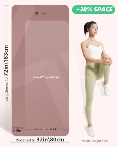 Extra Wide 32 Inch Yoga Mat with Carry Strap – 7mm Thick for Men & Women  