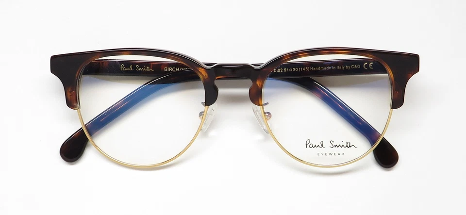 NUEVO MARCO DE GAFAS PAUL SMITH ABEDUL PARA HOMBRE 51-20-145 02 PLÁSTICO MARRÓN BORDE COMPLETO Foto 2 de 4