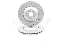 PER AUDI RS6 QUATTRO C6 COPPIA DISCHI FRENO FORATI A CROCE ANTERIORI 390mm 4F0615301L