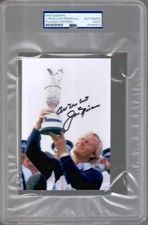 JACK NICKLAUS HAND SIGNED 4x6 COLOR PHOTO     BRITISH OPEN CHAMP     PSA SLABBED