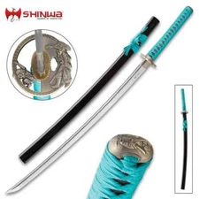 Shinwa Hand Forged Folded REAL Damascus Steel Samurai Katana Sword Razor Sharp