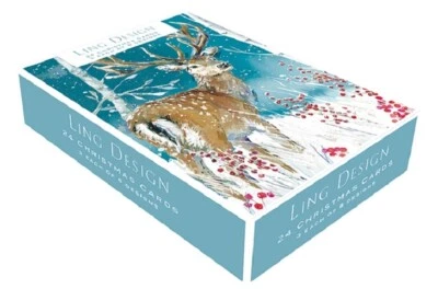LING DESIGN Box Of 24 Assorted Christmas Cards Winter Wildlife Xmas Card Boxes