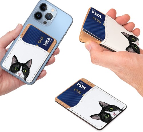 Animal Wallet Card Adhesive Stick On Holder Pouch for Universal Cell Phones - Photo 35 sur 223