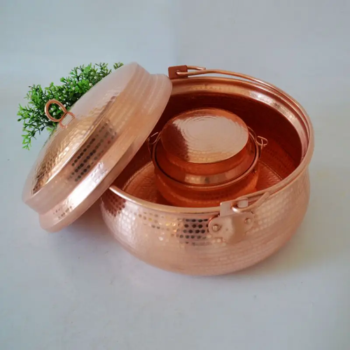 Cazuela de guiso de arroz para olla de cobre puro tapa gruesa hecha a mano gas/inducción de patata - Imagen 4 de 22