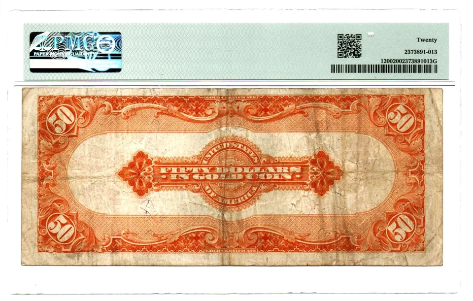 Fr. 1200 1922 Gold Certificate Note Speelman / White PMG Very Fine 20 - Image 2 of 2