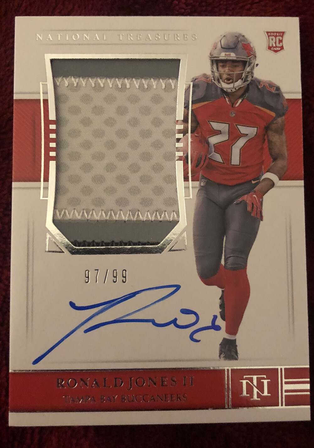 2018 NATIONAL TREASURES TRUE RPA #173 RONALD JONES II RC #/99 ROOKIE