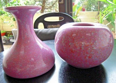 Keramik Vasen  2 Stück Set  Tischvase Blumenvase Rosa Deko  - Bild 1 von 4