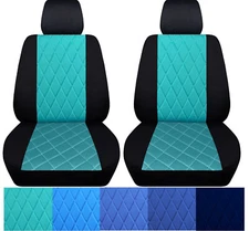 Custom-fit 2 Fr Car seat covers 2tone w/diamond stitch fits WranglerJK 11-18