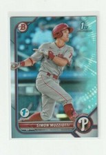 2022 Bowman 1st Edition Simon Muzziotti Sky Blue Foil #BPPF-40 Phillies
