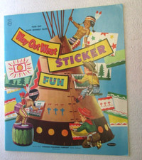 VINTAGE UNUSED 1955 "WAY OUT WEST STICKER FUN" WHITMAN PUB. CO