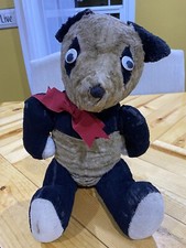 VINTAGE TEDDY BEAR PANDA BLACK SOFT PLUSH 21  Jointed Articulated