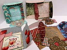 Lot of 4 Handcrafted Embellished Greeting Cards w/Matching Envelopes Friendship