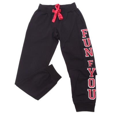 5165AE pantalone tuta bimba girl MONNALISA black cotton  sweatpant kids