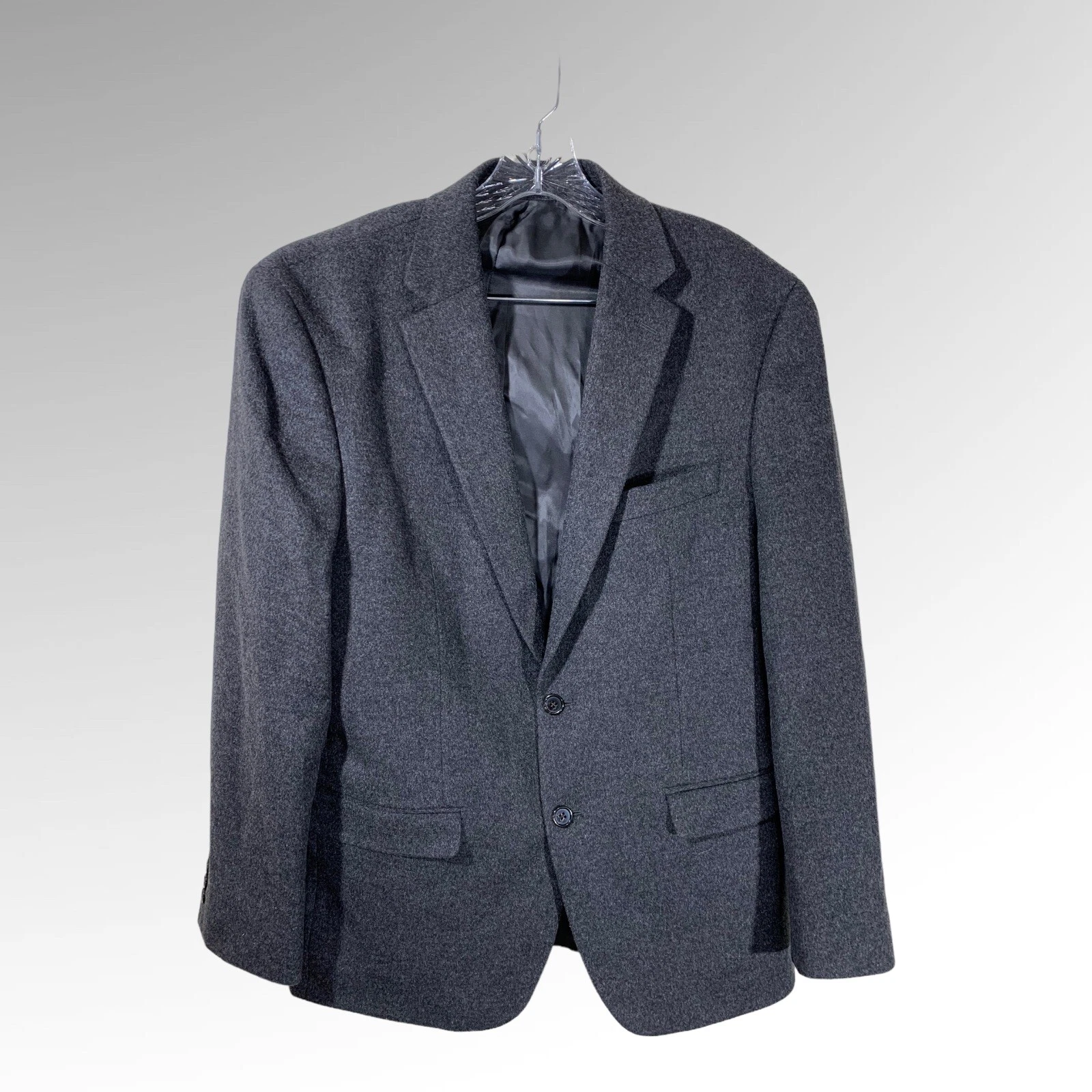 Lauren Ralph Lauren Sport Coat Mens 42R Gray Cashmere Wool Blend 2-Button
