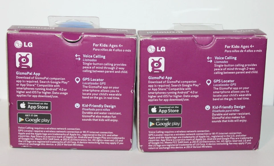 TWO ~ LG GizmoPal VC100 Blue Toy Smartwatch For Kids New In Box VERIZON - Image 3 of 4