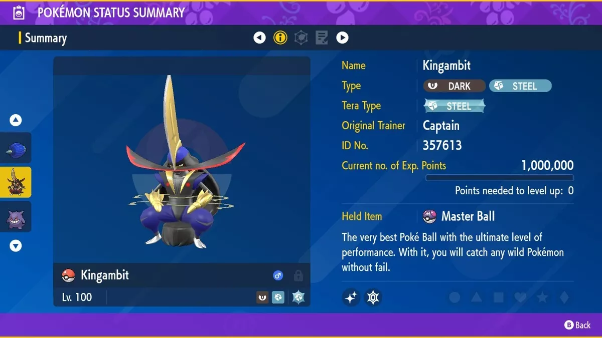 KINGAMBIT Shiny 6IV / Pokemon Scarlet and Violet / (Instant Download) 