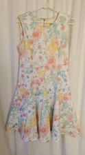 Calvin Klein Sleeveless Multi Color Floral Fit Flare Dress Size 10P