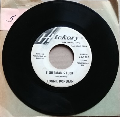 LONNIE DONEGAN Fisherman's Luck/Theres A Big Wheel 45 PROMO RARE COUNTRY Hickory