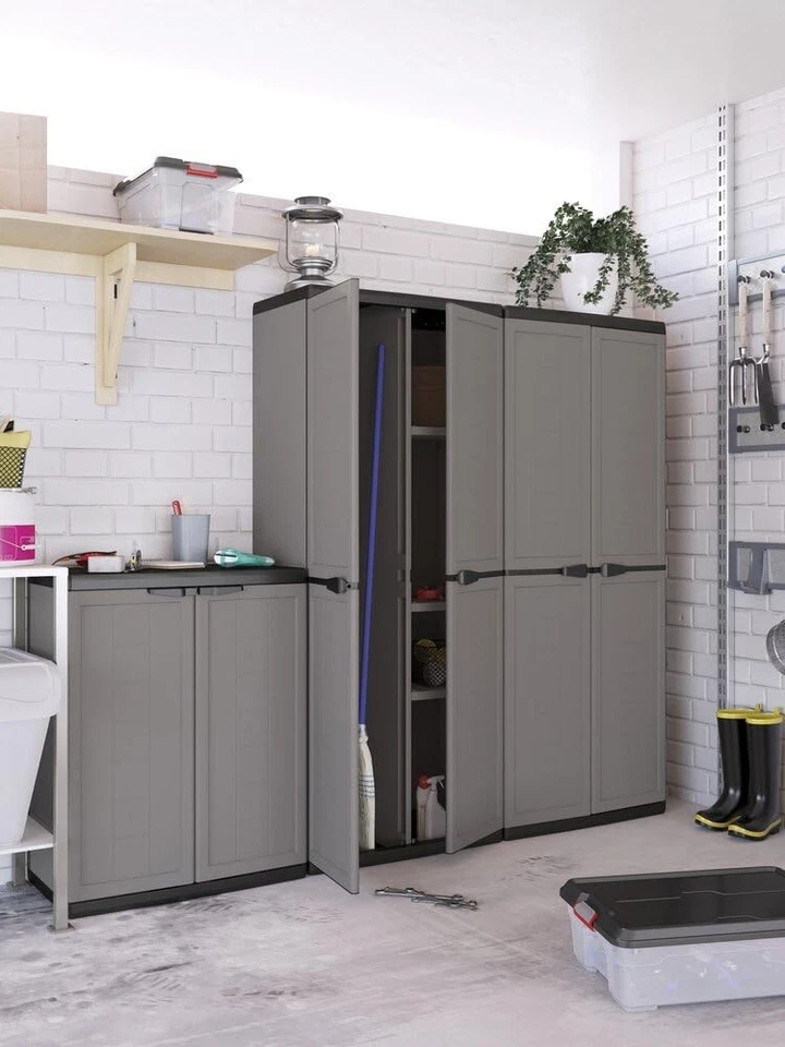 Armadio Keter Jolly  Portascope Tuttopiani Grigio cm 68x39x166h Da Esterno - Immagine 4 di 4