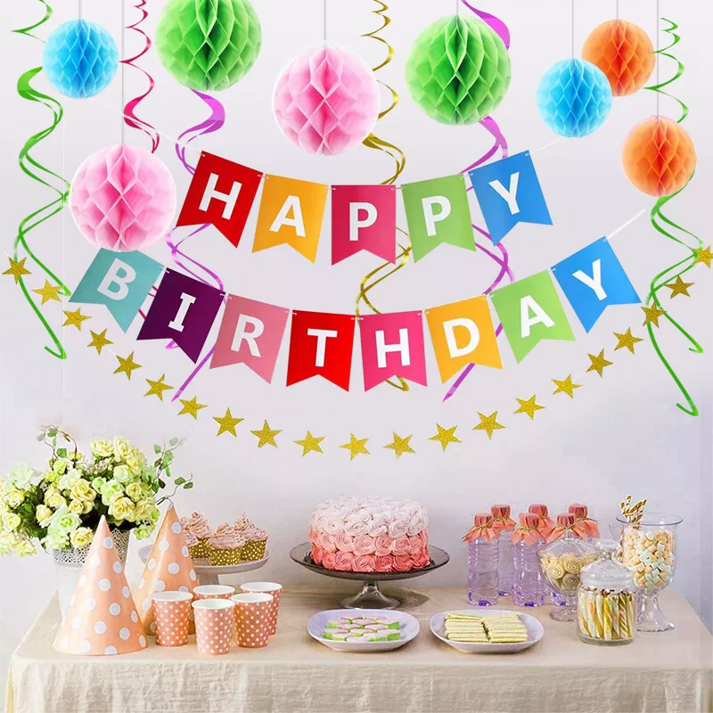 Rainbow birthday decorations discount